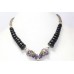 Necklace 925 Sterling Silver Black Onyx Amethyst Peridot Smoky Topaz Stone C897